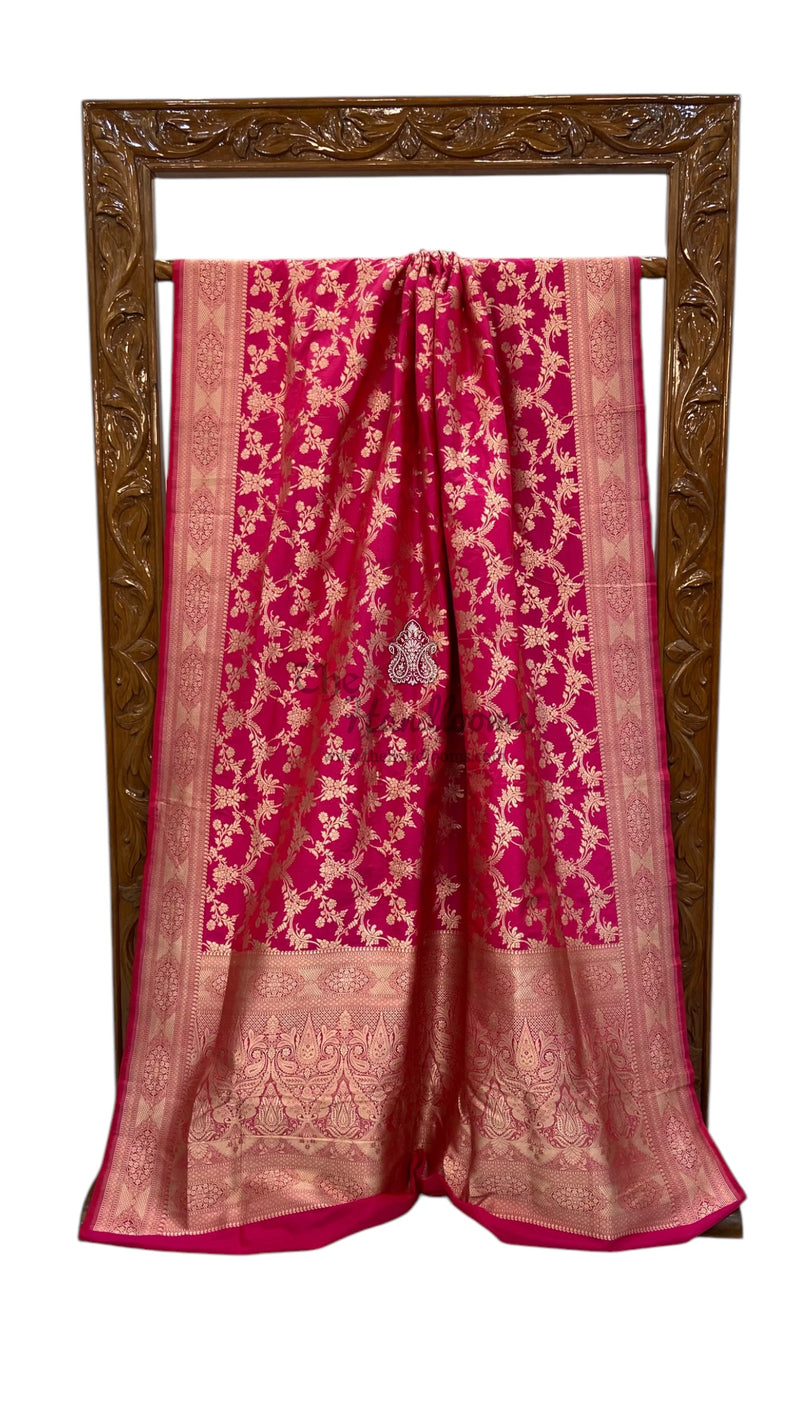 Pure Katan Silk Banarasi Handloom Saree - All over jaal work - The Handlooms