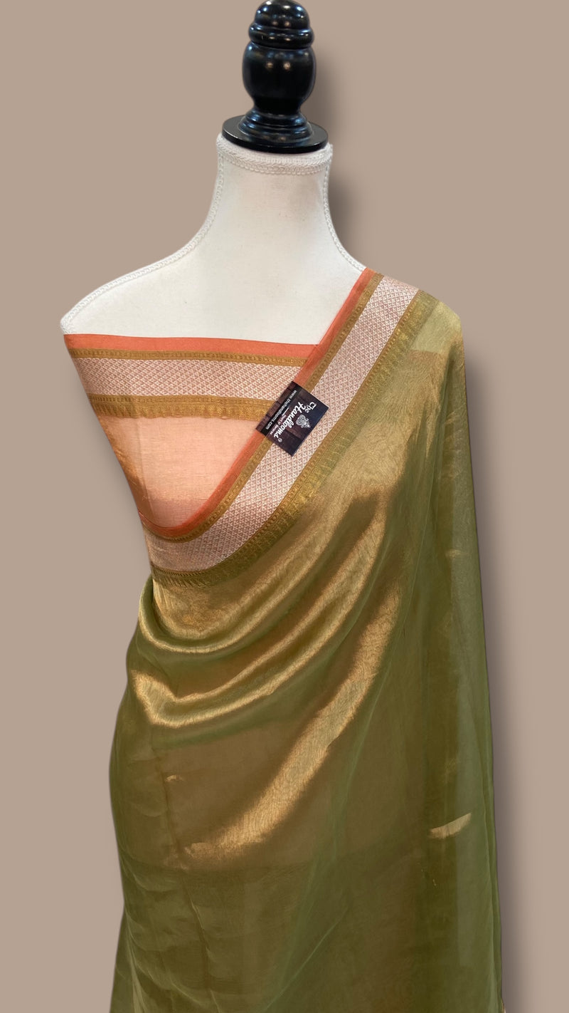 Pure Kora Tissue Handloom Banarasi Saree - The Handlooms