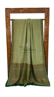 Pure Khaddi Crepe Georgette Handloom Banarasi Saree - The Handlooms