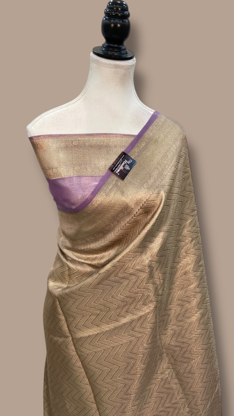 Pure Kora Tissue Tanchui Handloom Banarasi Saree - The Handlooms