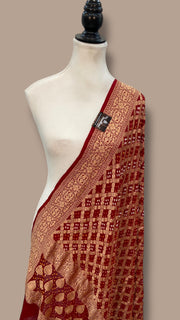 Pure Georgette Banarasi Bandhej Handloom Dupatta - The Handlooms