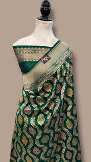 Pure Katan Silk Banarasi Handloom Saree - All over Jaal work With Meenakari - The Handlooms