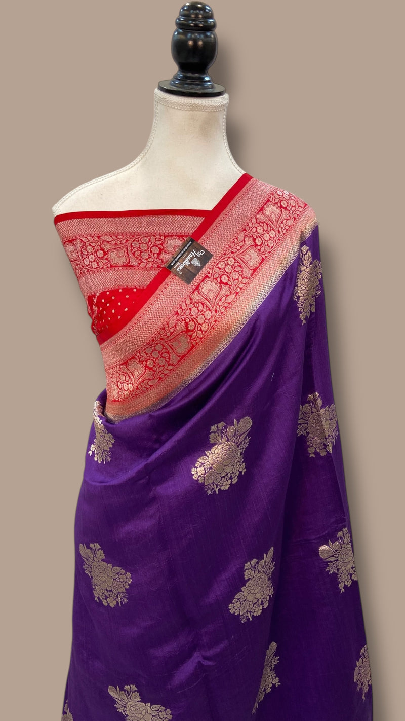 Pure Chiniya Silk Handloom Banarasi Saree - The Handlooms