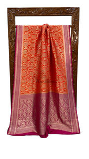Pure Satan Silk Banarasi Handloom Saree - All Over Jaal  Work - The Handlooms