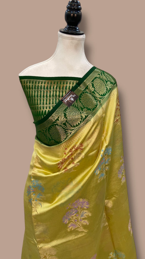 Pure Mango Silk Banarasi Handloom Saree - The Handlooms