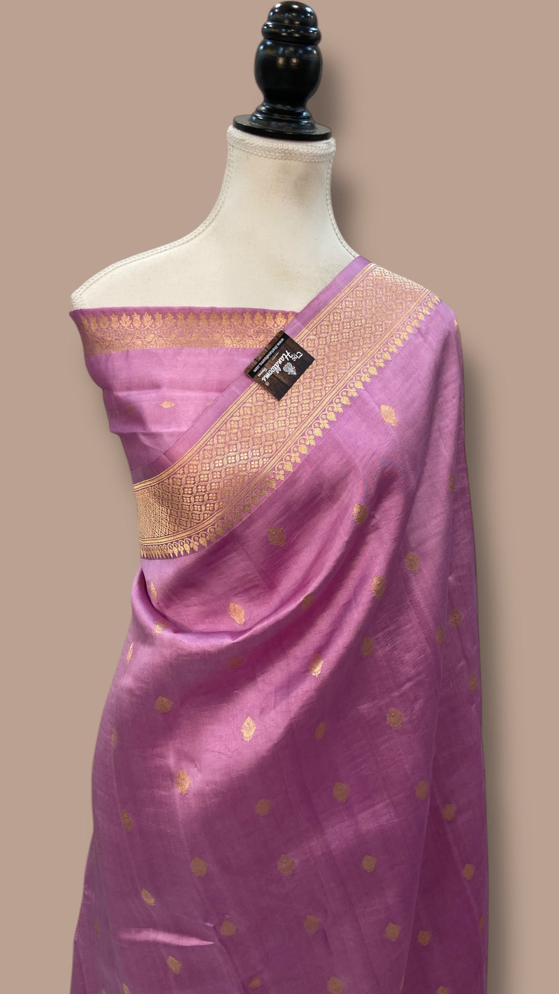 Pure Katan Silk Banarasi Handloom Saree - All over Kadua motifs - The Handlooms