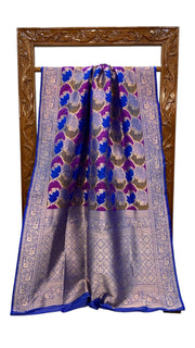 Pure Katan Silk Banarasi Handloom Saree - All over Jaal Work With Rangkart - The Handlooms