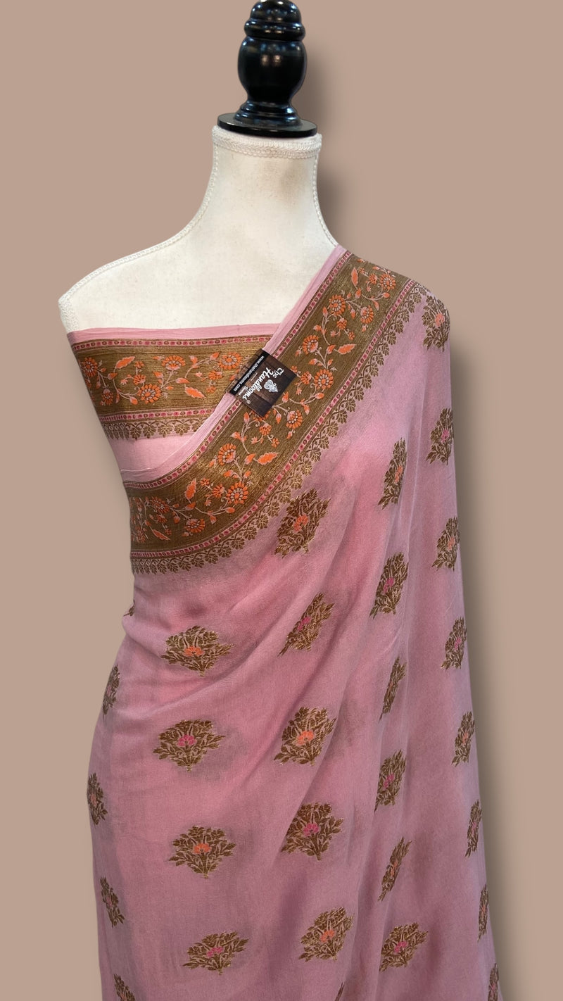Pure Chiffon Khaddi Banarasi Saree - The Handlooms