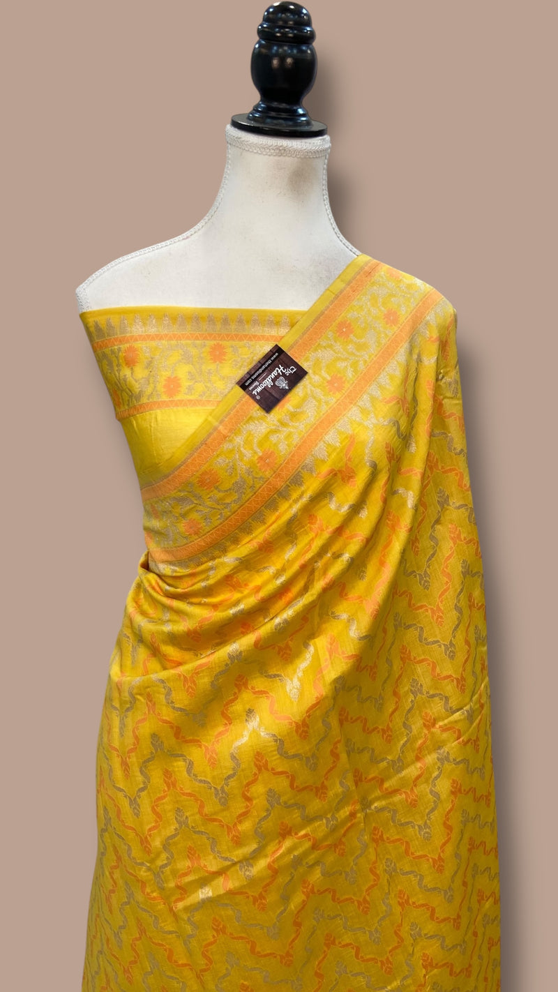 Pure Moonga Khaddi Handloom Banarasi Saree - The Handlooms