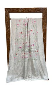 Khaddi Georgette Handloom Banarasi Saree - All Over Jaal Work With Meenakari - The Handlooms