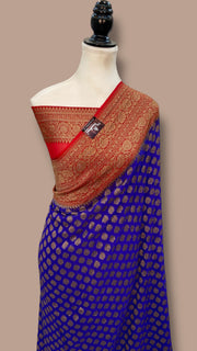 Pure Khaddi Georgette Handloom Banarasi Saree - The Handlooms