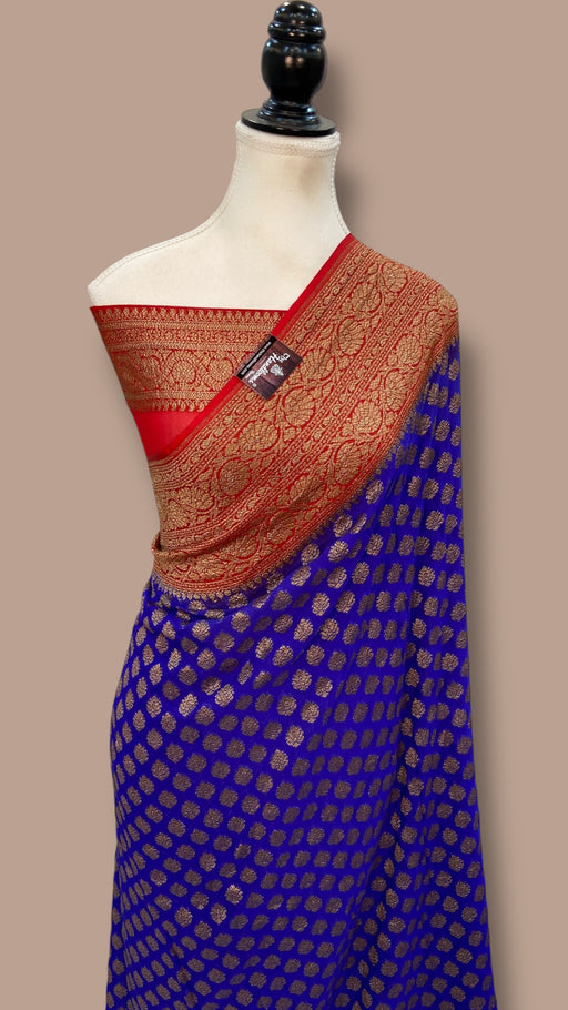 Pure Khaddi Georgette Handloom Banarasi Saree - The Handlooms