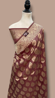 Pure Katan Silk Banarasi Handloom Saree - All Over Jaal Work - The Handlooms