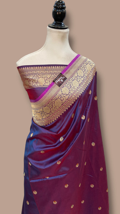 Pure Katan Silk Handloom Banarasi Saree - All Over Kadua Motifs With Meenakari - The Handlooms