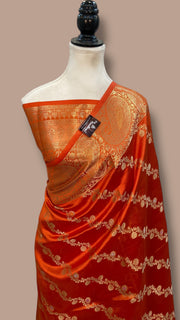 Pure Mango Silk Banarasi Handlokom Saree - The Handlooms