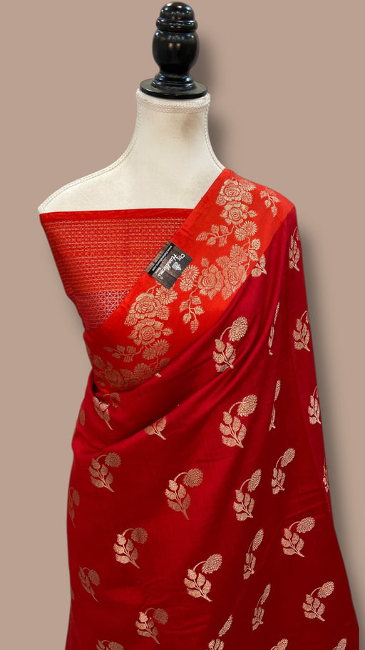 Pure Mango Silk Banarasi Handloom Saree - The Handlooms