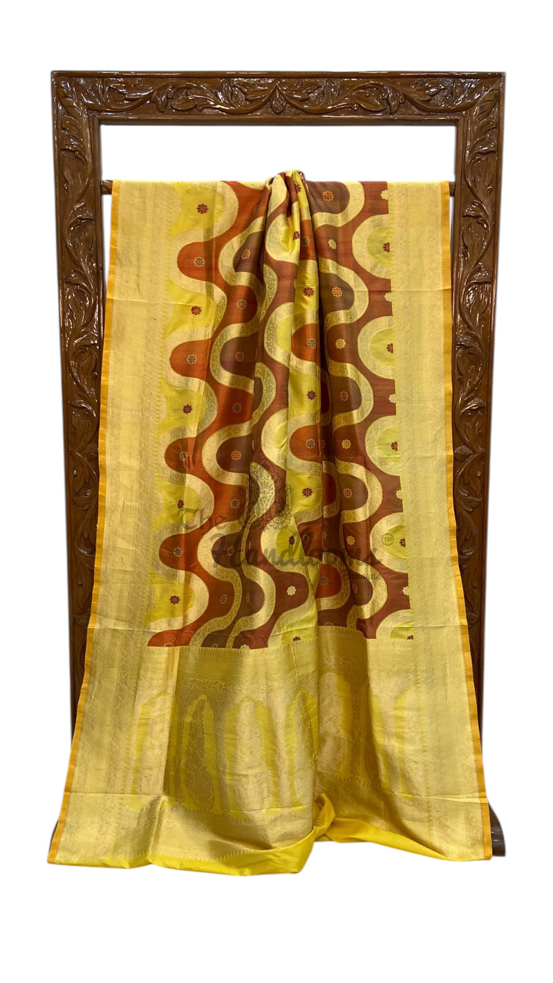 Pure Katan Silk Banarasi Handloom Saree - All Over Meenakari kadiyal Jaal Work