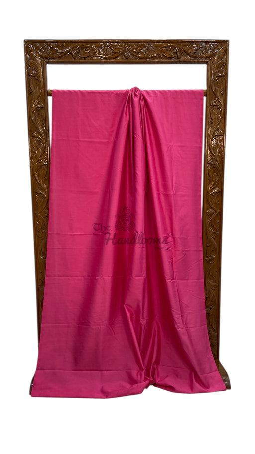 Pure Katan Chiniya Silk Handloom Banarasi Saree-Plain - The Handlooms