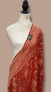 Pure Georgette Banarasi Bandhej Handloom Dupatta - The Handlooms