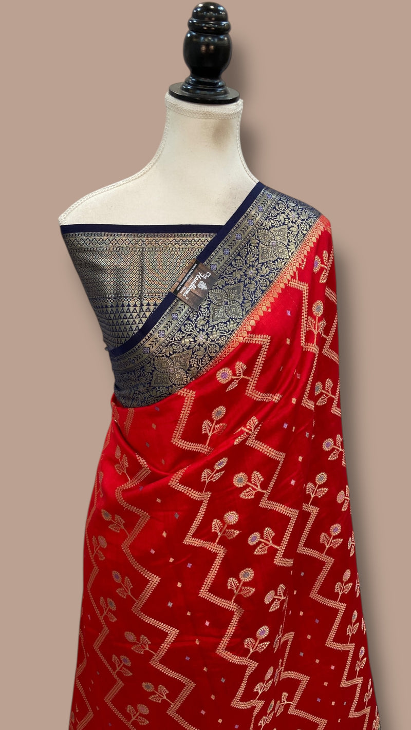 Pure Chiniya Silk Handloom Banarasi Saree - The Handlooms