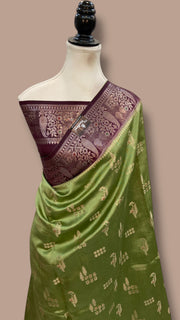 Pure Mango Silk Banarasi Handloom Saree - The Handlooms