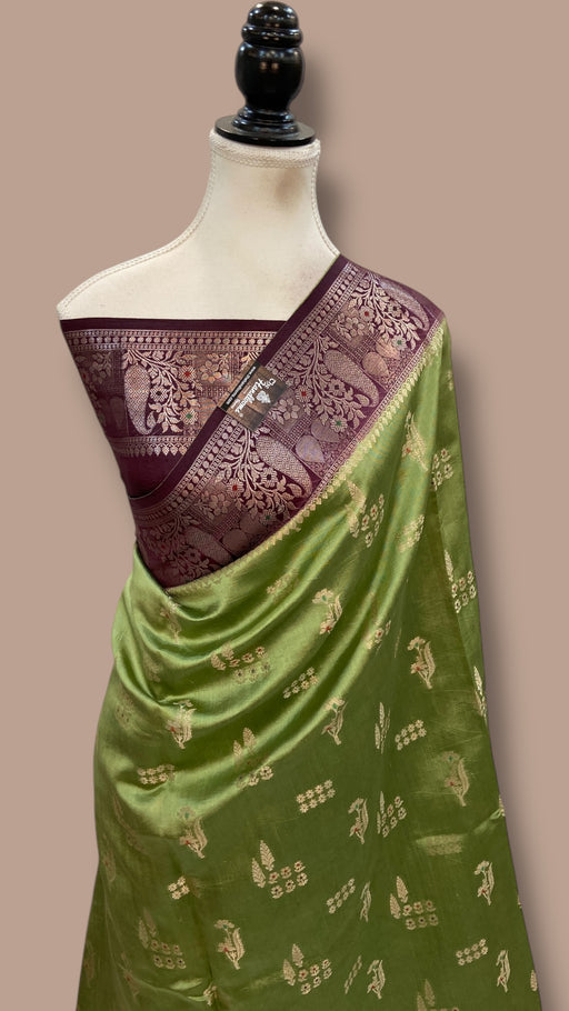 Pure Mango Silk Banarasi Handloom Saree - The Handlooms