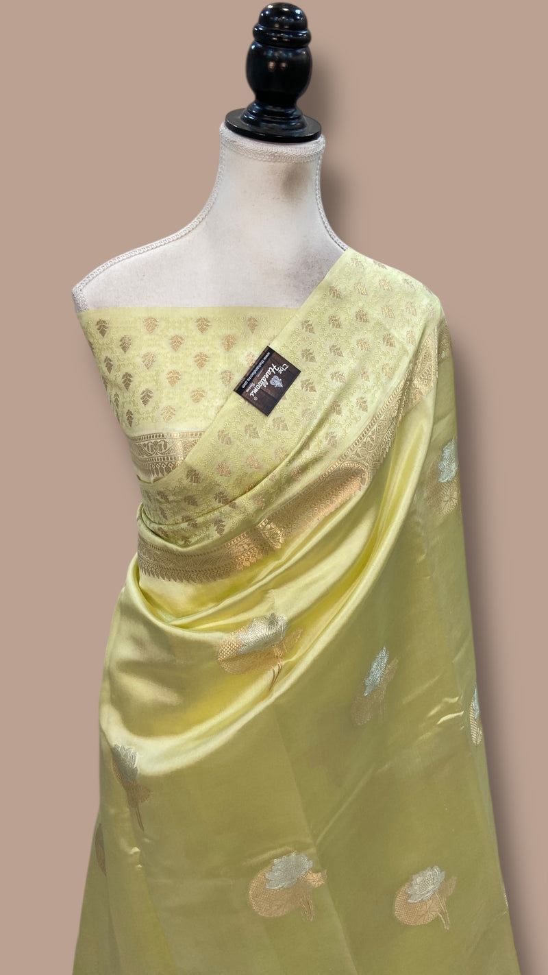Pure Mango Silk Banarasi Handlokom Saree