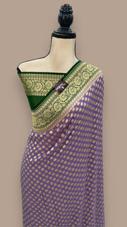 Pure Khaddi Georgette Banarasi Saree -  Gold zari - The Handlooms