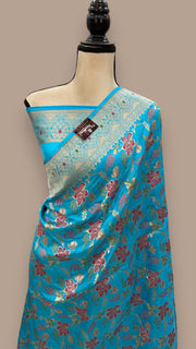 Pure Katan Silk Banarasi Handloom Saree - All over Jaal work - With Meenakari - The Handlooms