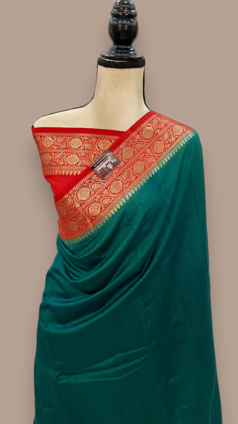 Pure Chiniya Silk Khaddi Handloom Banarasi Saree - The Handlooms