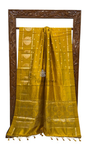 Pure Mango Silk Banarasi Handloom Saree - The Handlooms