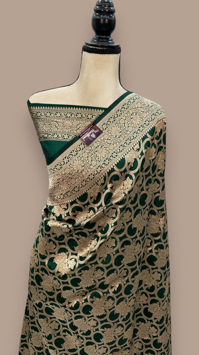 Pure Katan Silk Banarasi Handloom Saree - All over Jaal work