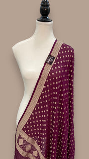 Khaddi Georgette Handloom Banarasi Dupatta - The Handlooms