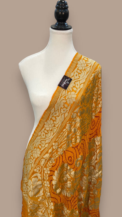 Pure Georgette Banarasi Bandhej Handloom Dupatta