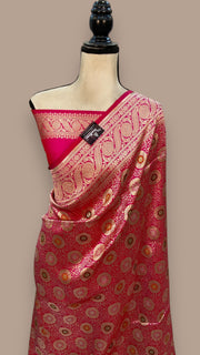 Pure Katan Silk Banarasi Handloom Saree - Tanchui Brocade With Meenakari - The Handlooms