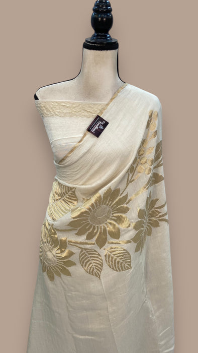 Moonga Georgette Handloom Banarasi Saree