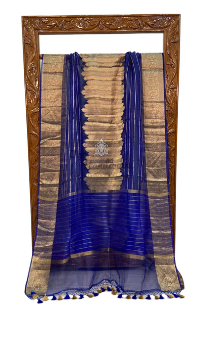 Pure Metallic Tissue Handloom Banarasi Saree