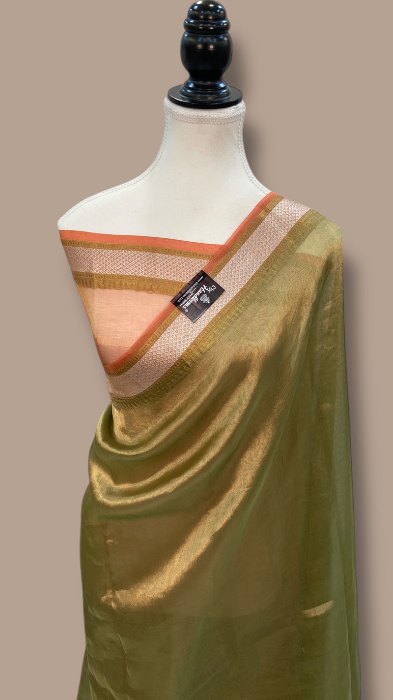 Pure Kora Tissue Handloom Banarasi Saree - The Handlooms