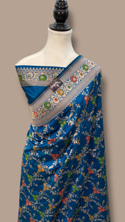 Pure Katan Silk Banarasi Handloom Saree - All over Jaal Work With Meenakari - The Handlooms