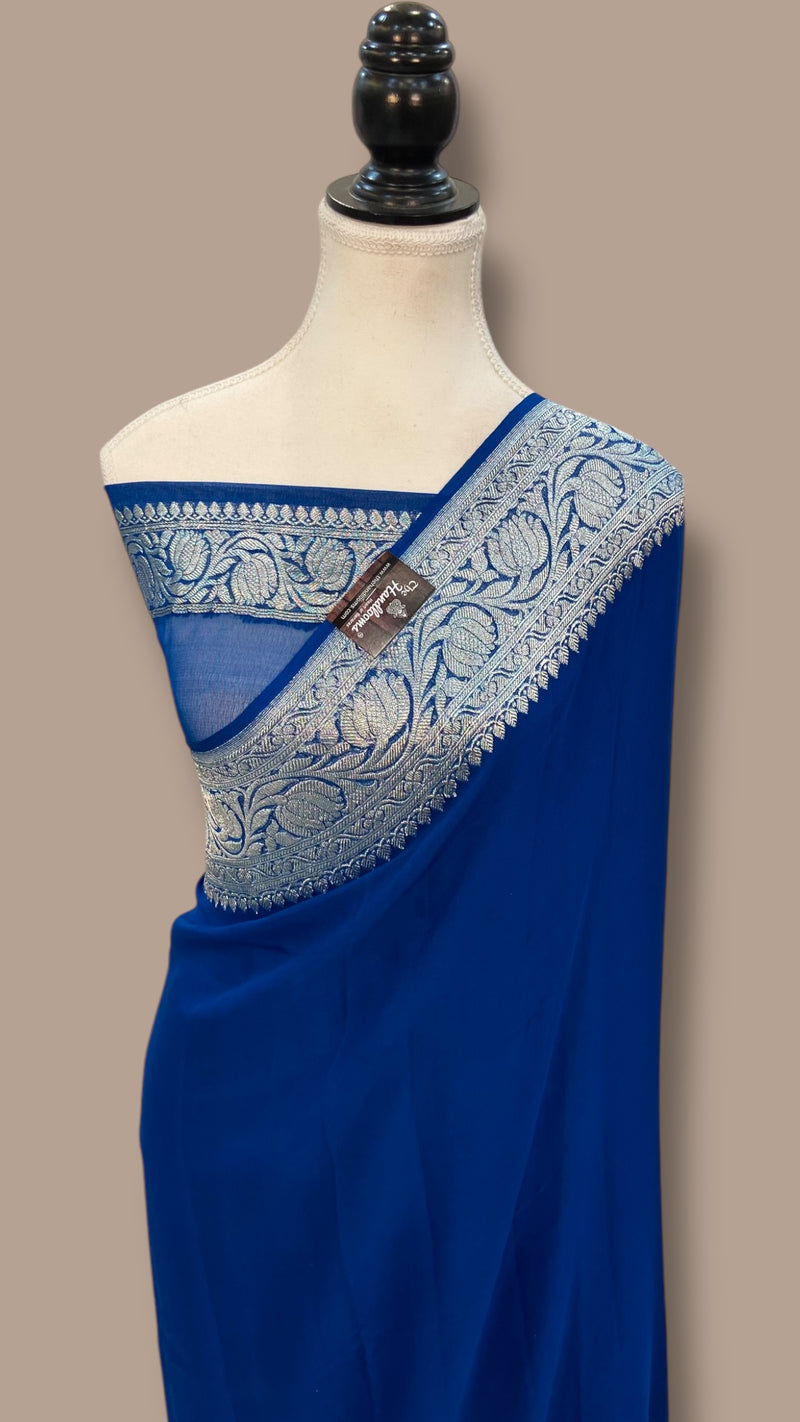Pure Georgette Banarasi Handloom Saree - The Handlooms