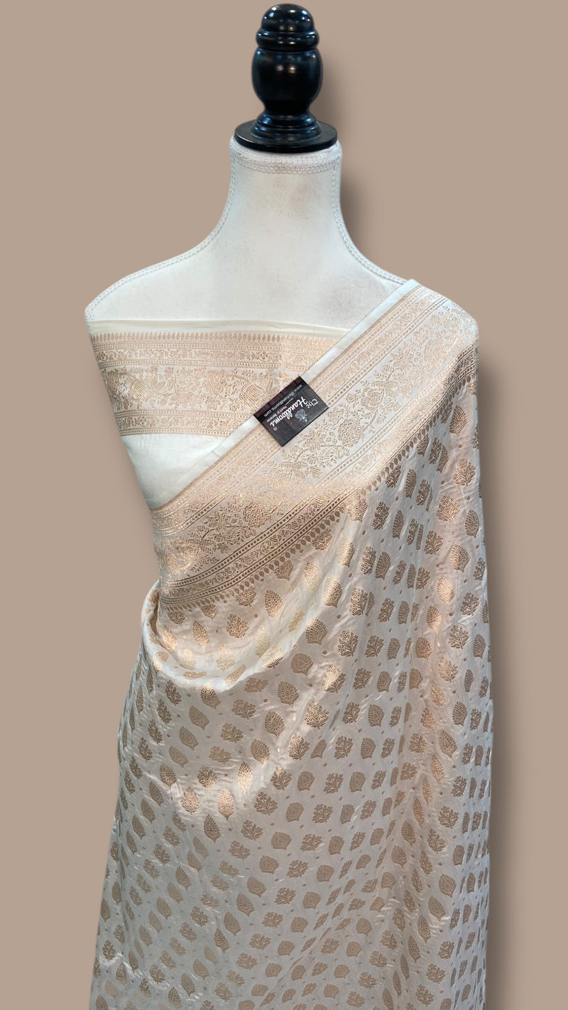 Pure Katan Silk Banarasi Handloom Saree - All over Jaal work - The Handlooms