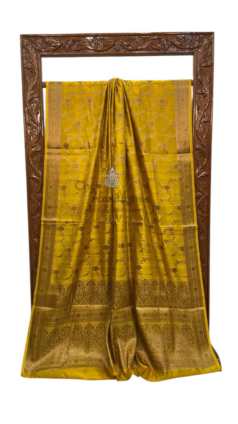 Pure Mango Silk Banarasi Handloom Saree - The Handlooms