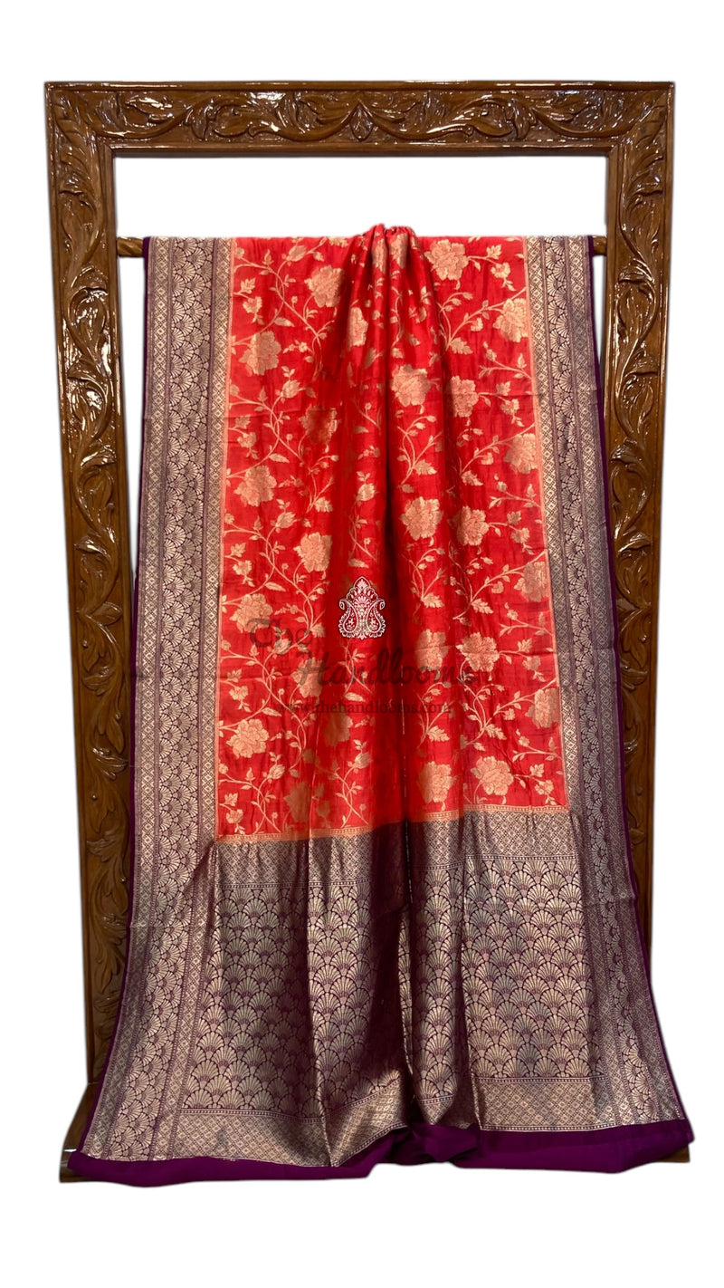 Pure Dupion Silk Banarasi Handloom Saree - The Handlooms