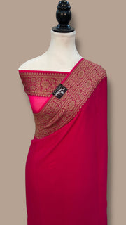 Pure Khaddi Georgette Handloom Banarasi Saree - The Handlooms