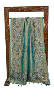 Pure Tissue Handloom Banarasi Saree With Chikankari - The Handlooms