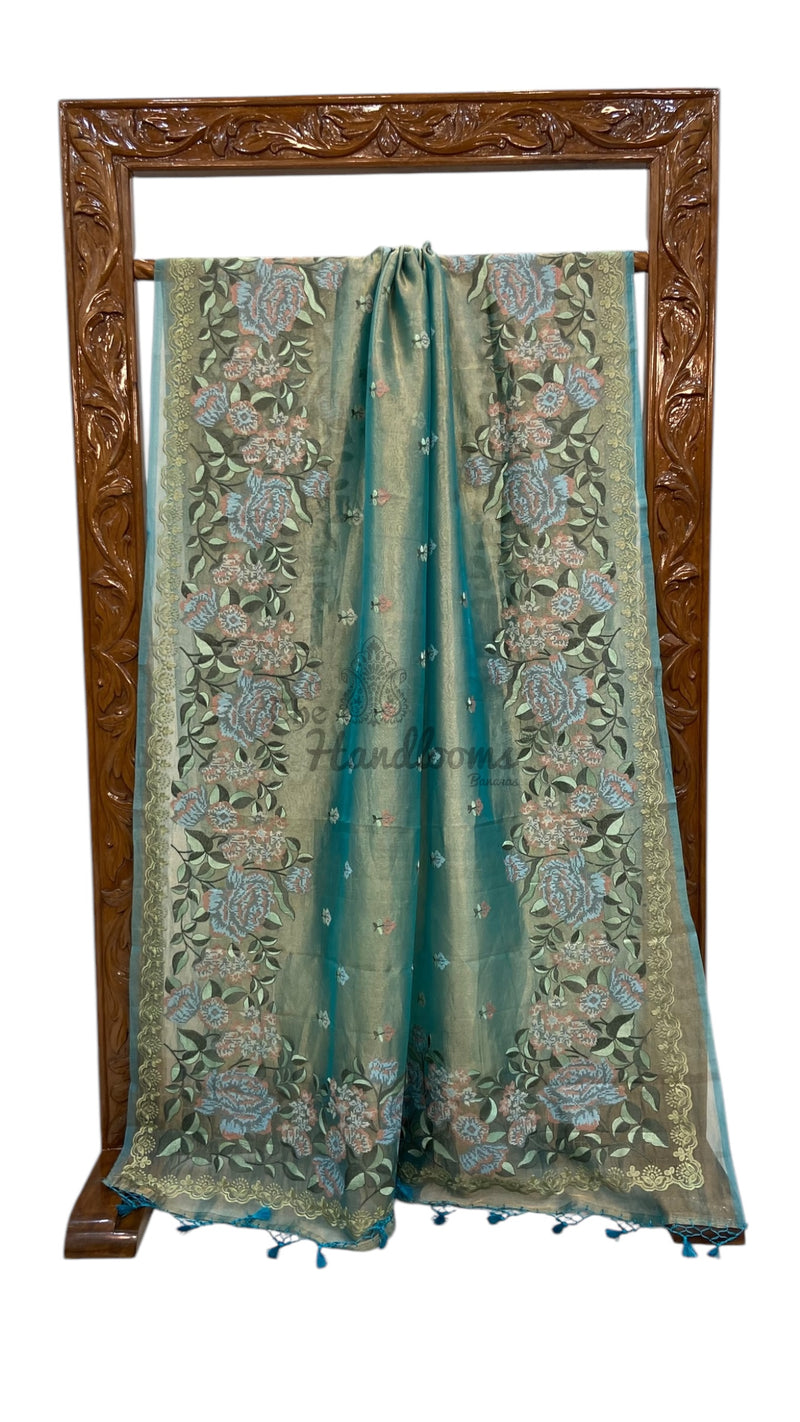 Pure Tissue Handloom Banarasi Saree With Chikankari - The Handlooms