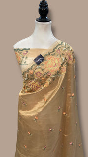 Pure Tissue Handloom Banarasi Saree With Chikankari - The Handlooms