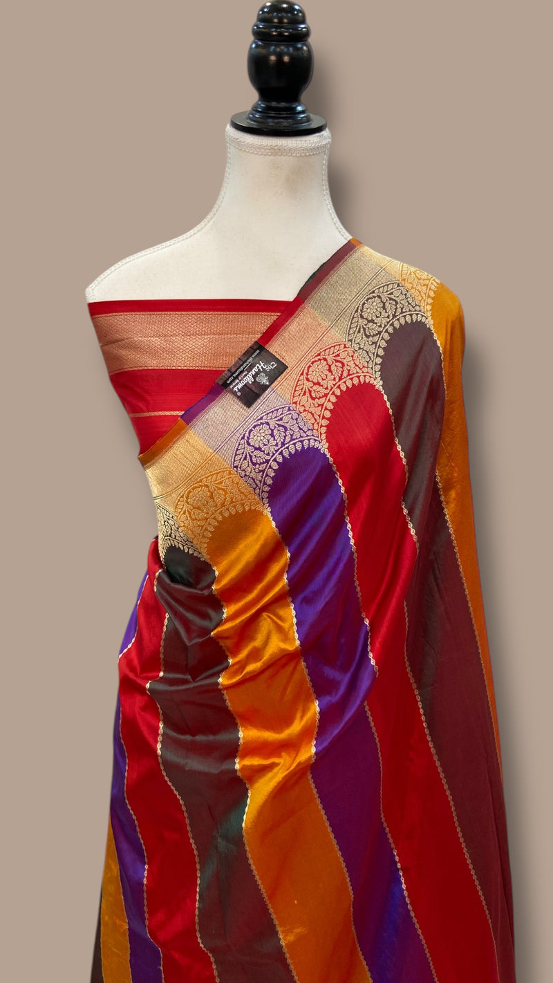 Pure Katan Silk Banarasi Handloom Saree - Rangkat - The Handlooms