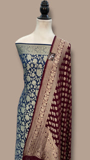 Khaddi Georgette Banarasi Dress material - The Handlooms