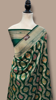 Pure Katan Silk Banarasi Handloom Saree - All over Jaal work With Meenakari - The Handlooms